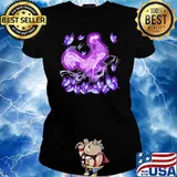 Chicken Magical Purple Chicken Love Butterfly Shirt Ladies tee