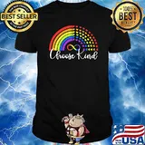 Choose kind rainbow autism awareness heart shirt