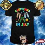 Christmas In July Hawaiian Family Summer Vacation 2021 Flip Flop Shirt