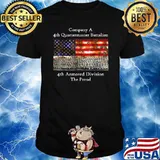 Company A 4th Quartermaster Battalion 4th Armored Division American Flag T-Shirt