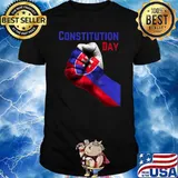 Constitution Day - Independence Day Flag of Slovakia on Hand T-Shirt