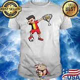 Dabbing Soccer Boy Belgium Football Champions Cup Trophy T-Shirt