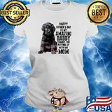 Daddy Labrador Happy fathers day to my amazing daddy putting up with my mom american flag s Ladies tee