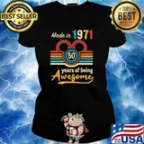 Disney made in 1971 50 years of being awesome vintage s Ladies tee