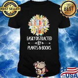 Easily distracted by plants & books flower shirt