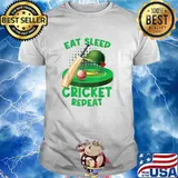Eat Sleep Cricket Ball Game Field Positions T-Shirt