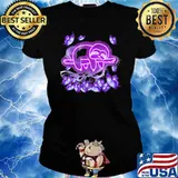 Elephant Magical Purple Elephant Love Butterfly Shirt Ladies tee
