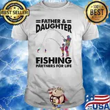 Fathers and daughter fishing partners for life watercolor shirt