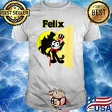 Felix Black-Cat Cartoon Top Hat T-Shirt