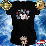 Firework mickey happy 4th of july independence s Ladies tee
