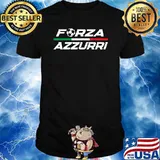 Forza Azzurri Italy Soccer Italia Flag Italian Football T-Shirt