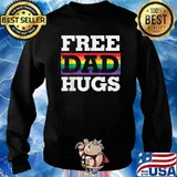 Free Dad Hugs Papa Pride LGBTQ T-Shirt Sweater