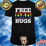Free Dad Hugs Papa Pride LGBTQ T-Shirt
