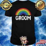 Groom Pride Rainbow Wedding LGBT Gay Bachelor Party T-Shirt