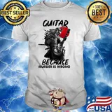 Guitar Because Murder Is Wrong Samurai Blood Moon shirt