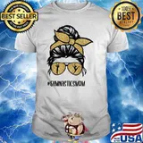 Gymnastics Mom Messy Bun Hair glasses T-Shirt
