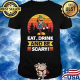 Halloween Costume Eat, Drink And Be Scary Vintage T-Shirt