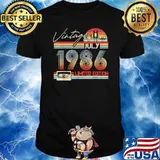 Happy 35th Birthday Vintage July 1986 Shirt 35 Years Old T-Shirt