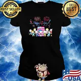 Happy 4th of July independence day firework peanuts s Ladies tee
