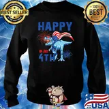 Happy 4th Of July T Rex Patriotic T-Shirt Sweater