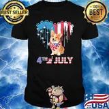 Heart American 4th Of July Pembroke Welsh Corgi Shirt