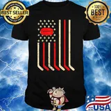 Hockey Goalie Gift USA Flag T-Shirt