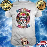 Hot Mom Summer Messy Bun Skull Mom T-Shirt