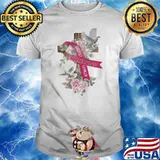 I Breast Cancer Awareness Dove Flower Shirt