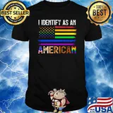 I identify as an american usa flag lgbt shirt