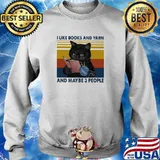 I Like Books And Yarn And Maybe 3 People Cat Vintage Shirt Sweater