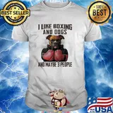 I like boxing and dogs and maybe 3 people shirt