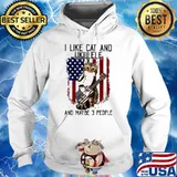 I Like Cat And Ukulele And MAybe 3 People American Flag Shirt Hoodie