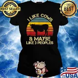 I Like Cows And Maybe Like 3 People Vintage T-Shirt Ladies tee