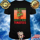 I like Gardening from my head Tomatoes Plants Vintage T-Shirt