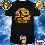 I love peeing outside funny dog vintage shirt