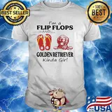 I'm A Flip Flops And Golden Retriever Kinda Girl Shirt