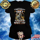 I'm A Grumpy Old Man I Was Born In October 1997 Shoot you and be done with it skull T-Shirt Ladies tee