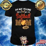 I'm not yelling This is Softball Mom Voice Leopard T-Shirt
