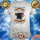 I Never Walk Alone My Brothers To My Left And Right Veteran American Flag Shirt