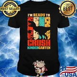 I Ready To Crush Kindergarten Dinosaur Back To School Vintage T-Shirt