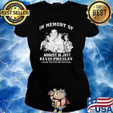 In Memory Of February 16 1977 Elvis Presley Thank You For The Memories Shirt Ladies tee