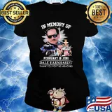 In Memory Of February 18 2001 Dale Earnhardt Thank You For The Memories Shirt Ladies tee
