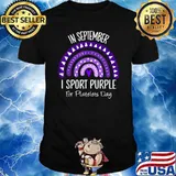 In September I Sport Purple for Platelets Day Rainbow T-Shirt