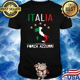 Italia Forza Azzurri 5 stars Soccer Italy Flag Football 2021 Shirt