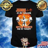 Jesus Is My Savior Lifting Weights Are My Therapy Shirt