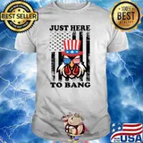 Just Here To Bang USA Flag Chicken 4th of July T-Shirt