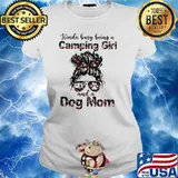 Kinda Busy Being A Camping Girl And A Dog Mom Flower Shirt Ladies tee