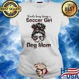 Kinda Busy Being A Soccer Girl And A Dog Mom Flower Shirt Ladies tee