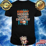 Kiss My Merica Lovin Country Skull Shirt