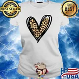 Leopard Print Heart Premium Shirt Ladies tee